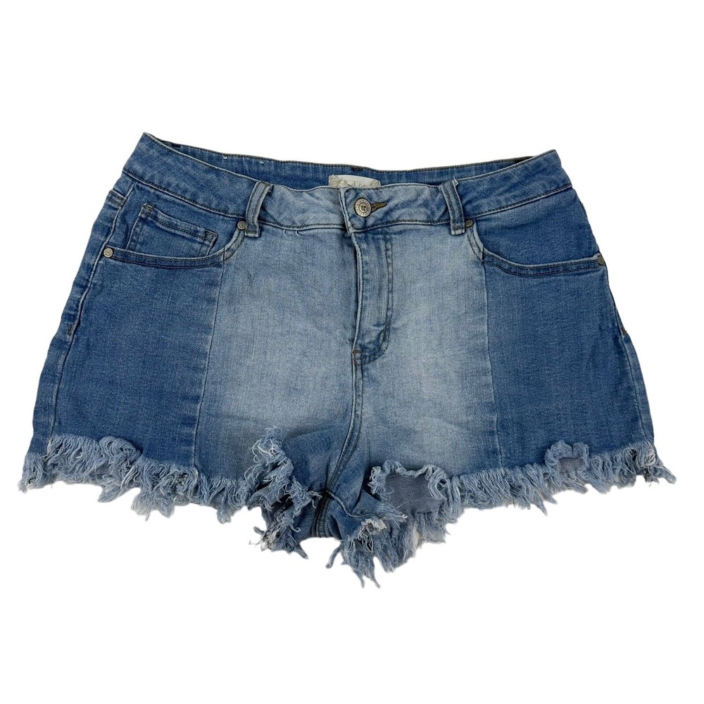 Altard State Cut-Off Denim Blue Jean Shorts Frayed Hem Sz 31 Stretch Light Wash